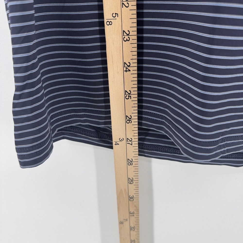 Rhone Polo Shirt Mens Medium Blue Stripe Performance Golf Casual Stretch Summer - Picture 5 of 7